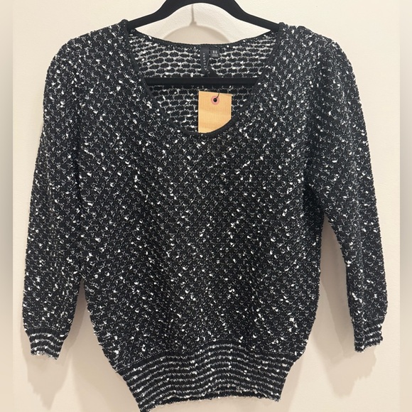 Knot Sisters Black and White Sweater - Picture 1 of 7